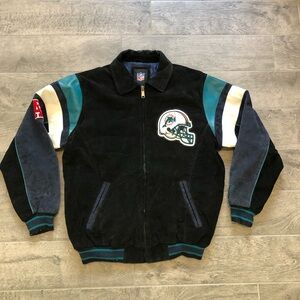 Vintage 90s NFL Miami Dolphins Bomber Varsity Jacket Embroidered Adult Size M
